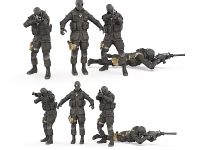 Modern Soldier Characters 3d model