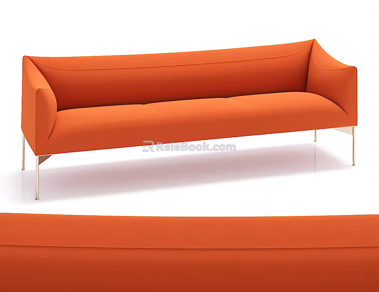 Modern Double Sofa Simple Fabric Sofa 3d model