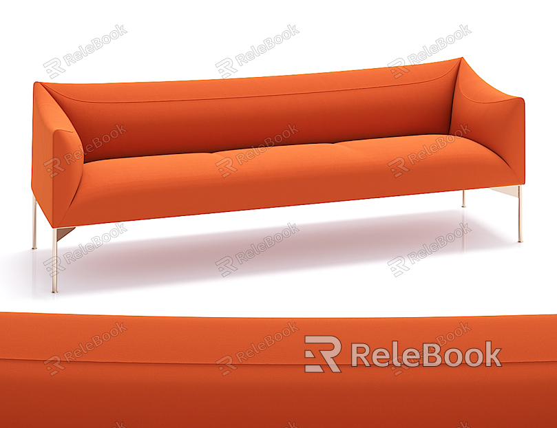 Modern Double Sofa Simple Fabric Sofa model