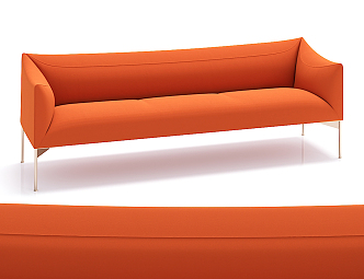 Modern Double Sofa Simple Fabric Sofa 3d model