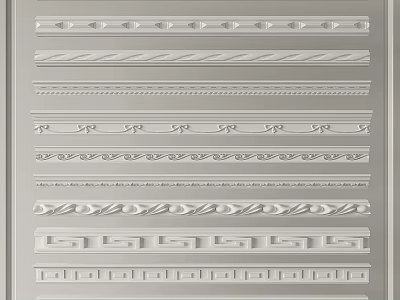 Gypsum Moldings Various Decorative Patterns And Different Styles For Interior Decoration 3d model