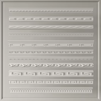 Gypsum Moldings Various Decorative Patterns And Different Styles For Interior Decoration 3d model