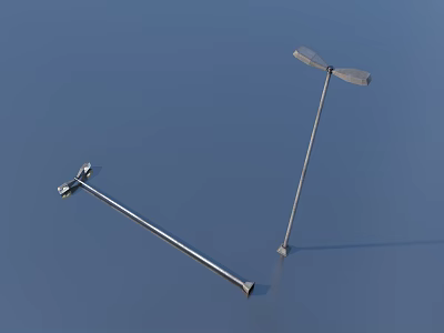 Modern Silver Metal Outdoor Lights With Long Pole And Stylish Lamp Head Design 3d model