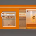 Stylish Warm Wooden Fashion Clothing Store Interior With Cozy Lounge Space And Attractive Brand Posters