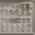 European Stigma Gypsum Lamp Plate Component 3d model