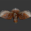 Flying Orange White Feathered Bird With Decorative Blue Gold Saddle As Mythical Rider's Companion