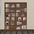 Modern Antique Floor-Standing Bookshelf Storage Rack Display Cabinet Study Bookstore 3d model