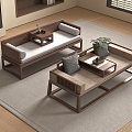 New Chinese-style Rohan Bed Solid Wood Rohan Bed Rohan Bed 3d model