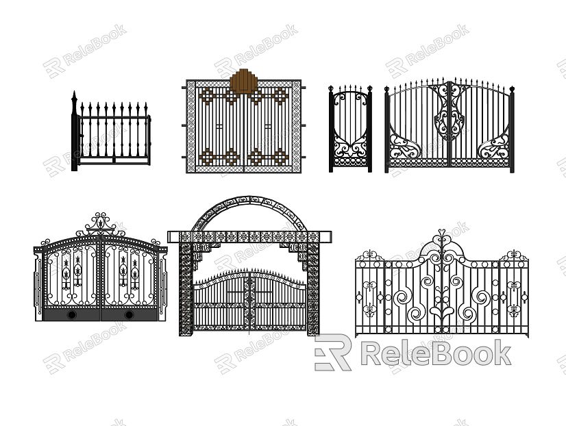 European-style gate outdoor wrought iron gate model