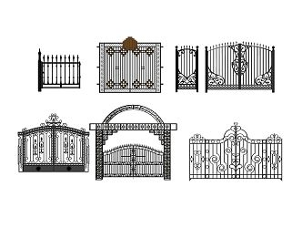 European-style gate outdoor wrought iron gate 3d model