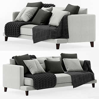 modern double sofa fabric double sofa 3d model