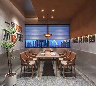 Modern private room modern private room net red envelope room industrial style private room barbecue shop private room restaurant private room 3d model