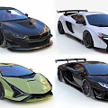 Luxury Sports Cars In Black White Green With Sleek Exteriors And Stylish Designs