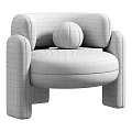 Velvet Upholstered Brown Single Sofa Featuring Modern Rounded Design And Round Cushion