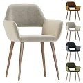 Modern Leisure Chair With Velvet Upholstery Wooden Legs And Multiple Color Options