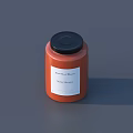 Handmade Seasoning Orange Jar With Black Lid For Food Storage