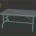 Foldable Silver Metal Table With Flat Top And Sturdy Frame For Indoor Outdoor Use 3d model