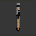 Tactical Tubular Weapon With Vertical Cylindrical Design Black Orange Sections And Bottom Hook