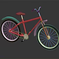 Stylish Red Bicycle With Brown Seat Black Fenders And White Rims