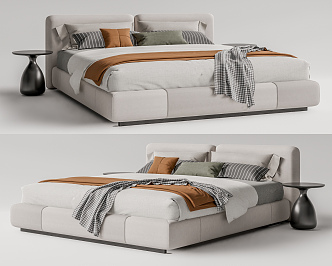 Modern Double Bed 3d model