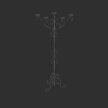 Wrought Iron Chandelier With Intricate Scrollwork Design Multiple Arms And Decorative Base Standing Fixture
