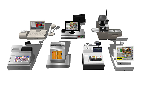 Modern cash register cash register combination 3d model