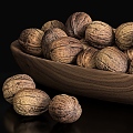 Realistic Walnut Modern Realistic Food Fruit Walnut Walnut Plate 3d model