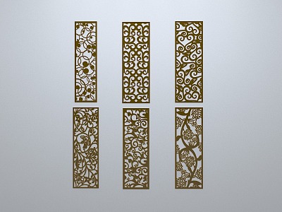 Chinese-style window grilles line silhouette pane window sill border engraved window edge strip construction model