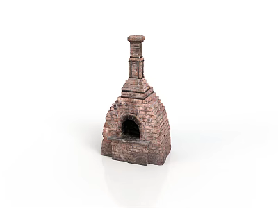 Rustic Brick Dome Oven With Chimney And Open Front Design 3d model