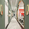 Modern Hair Salon Interior Design With Arched Mirrors Styling Chairs And Shiny Marble Floor