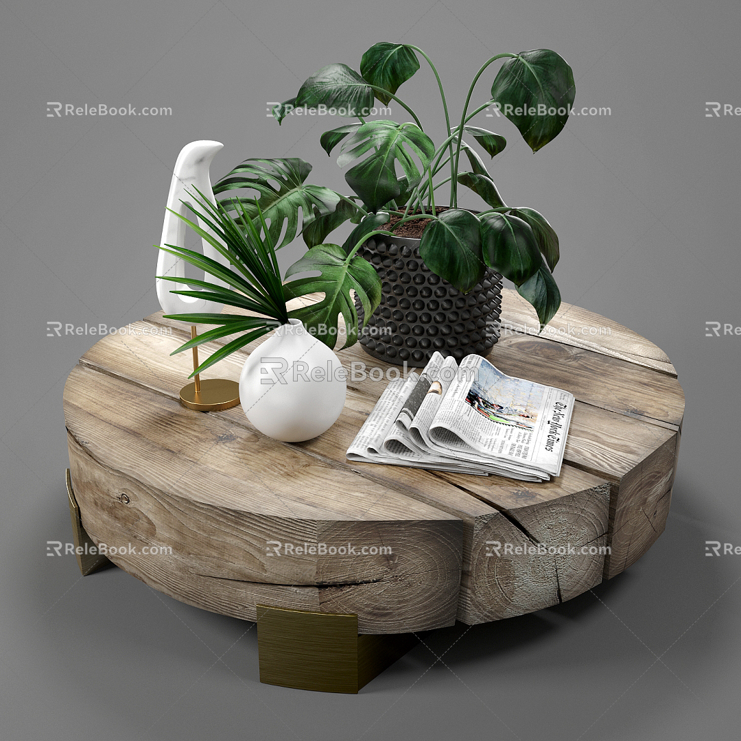 Nordic coffee table coffee table combination 3d model