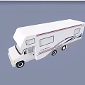 White Road Tamer RV With Side Windows And Decorative Stripes 3d model