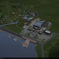 Scenic Waterfront Resort Hotel Building With Marina Dock And Lush Green Landscaping