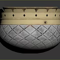 Three Decorative Storage Containers With Gold Lids White Silver Bodies And Intricate Patterns 3d model