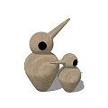 Minimalist Wooden Decorative Ornament Set With Large And Small Abstract Figures