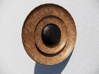 Modern Wall Lamp With Round Layered Brown And Black Circular Design For Interior Decor 3d model