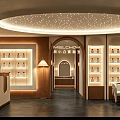 Modern Luxury Beauty Salon Interior With Reception Desk Shelves Products Lighting Sofa And Mirror