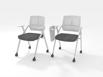 Modern Office Chairs With Mesh Backrest Gray Seat Cushion And Armrests On Wheels 3d model