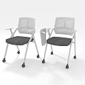 Modern Office Chairs With Mesh Backrest Gray Seat Cushion And Armrests On Wheels