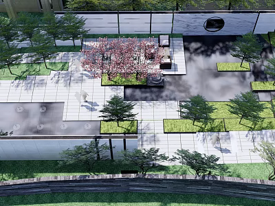 Modern Outdoor Feature Wall Design With Stone Texture And Lush Greenery Along Pathway 3d model