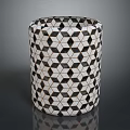 Modern Decorative Container With Black White Geometric Pattern For Home Decor