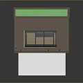 Modern Bus Shelter Structure With Green Roof Glass Panels Bench And Signboard