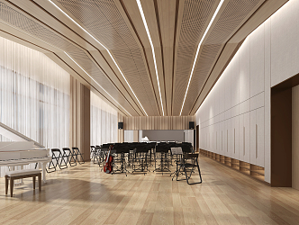 Modern Music Room Music Rehearsal Hall 3d model