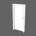 White Interior Hinged Door With Simple Design Frame And Handle 3d model