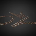 Different Types of Railway Tracks Including Circular Curved and Straight Sections