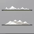 Modern Mountain Pattern Wall Lamp With Illuminated Shelf And White Silhouette Design 3d model