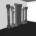 Chinese-style Column 3d model