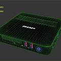 RDP Dark Blue Mini PC With Multiple Ports Ventilation Grilles And Power Button 3d model