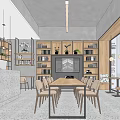 Bookstore Book Bar Reading Space Library Interior 3d model