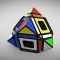 Colorful and Black White Blue Puzzle Cubes With Different Shapes And Transparent Windows